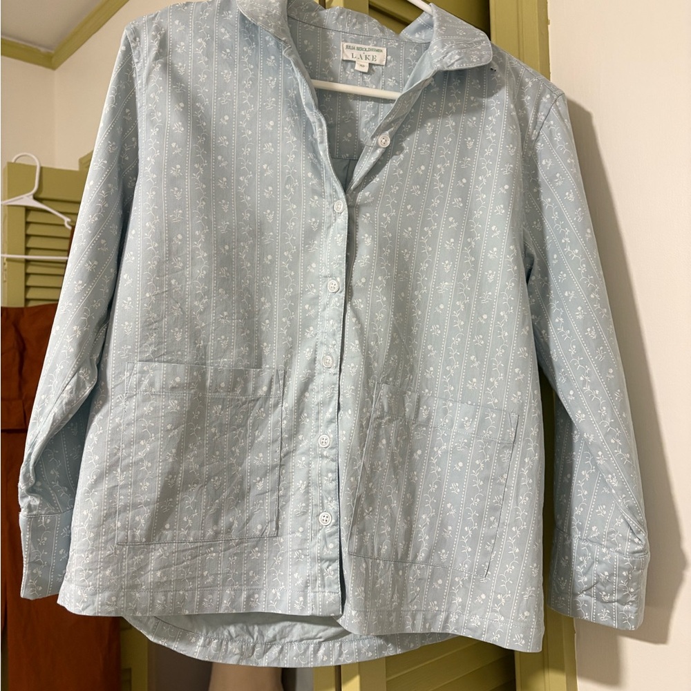 Julia Berolzheimer Lake Blue Floral Shirt